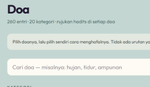 Doa class — 260 entries, 20 categories