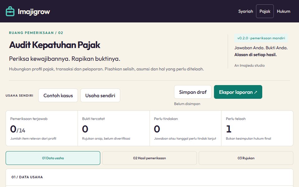 Tampilan latihan Audit Kepatuhan Pajak