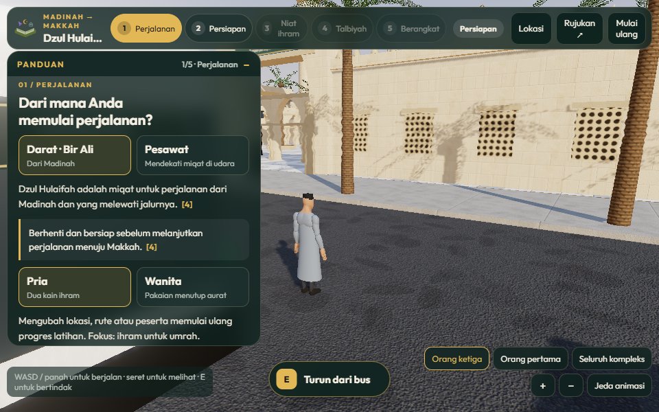 Tampilan latihan Simulator Miqat