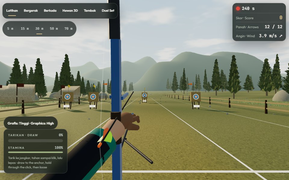 Tampilan latihan Panahan 3D Simulator