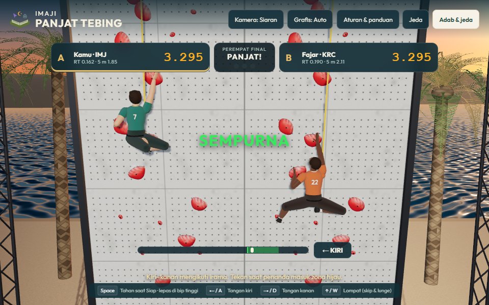 Tampilan latihan Imaji Panjat Tebing — Speed & Boulder