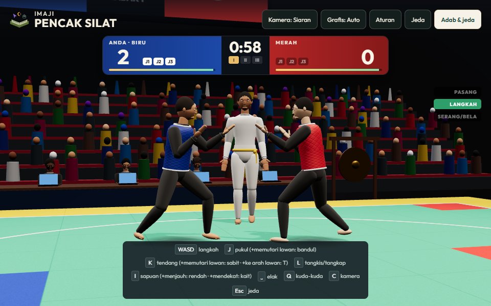 Tampilan latihan Imaji Pencak Silat — Tanding & Seni 3D