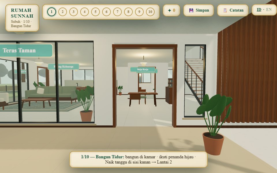 Tampilan latihan Rumah Sunnah 3D